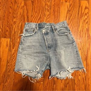 AGOLDE cross cross high waist denim shorts size 25